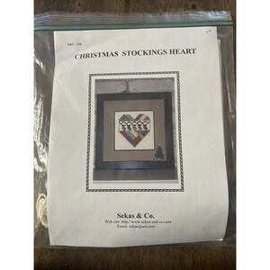 Salas & Co "Christmas Stockings Heart" Cross Stitch Kit Brand New